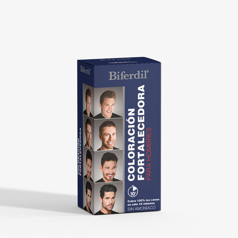 Biferdil Coloración fortalecedora masculina color Castaño Oscuro KIT