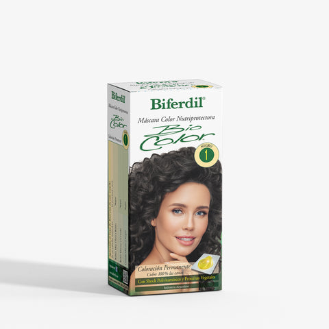 Biferdil Coloración Bio Color Máscara Nutriprotectora color Negro KIT