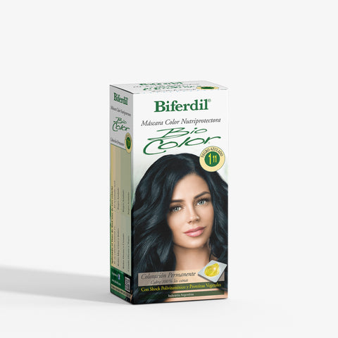 Biferdil Coloración Bio Color Máscara Nutriprotectora color Negro Azulado KIT