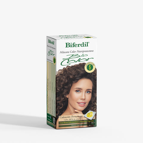 Biferdil Coloración Bio Color Máscara Nutriprotectora color Castaño Claro KIT