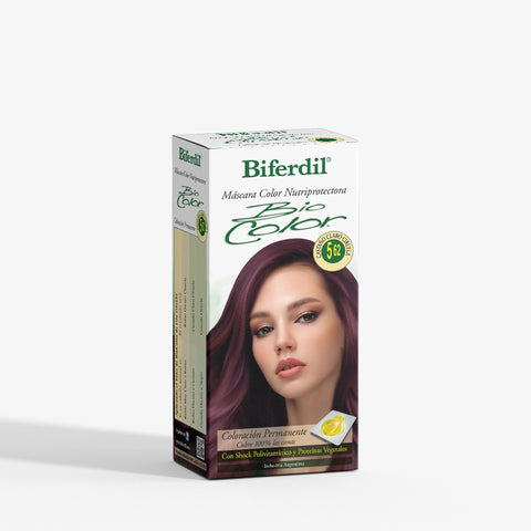 Biferdil Coloración Bio Color Máscara Nutriprotectora color Castaño Claro Rojo Violáceo KIT