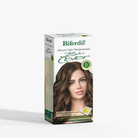 Biferdil Coloración Bio Color Máscara Nutriprotectora color Castaño Claro Dorado KIT