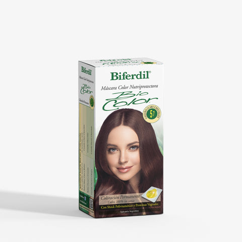 Biferdil Coloración Bio Color Máscara Nutriprotectora color Cataño Claro Chocolate KIT
