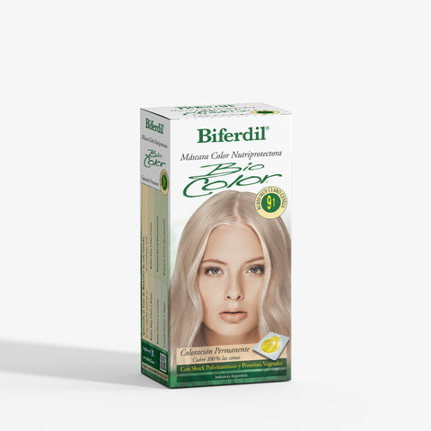 Biferdil Coloración Bio Color Máscara Nutriprotectora color Rubio Muy Claro Ceniza KIT