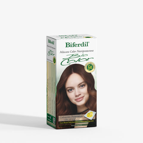 Biferdil Coloración Bio Color Máscara Nutriprotectora color castaño claro cobrizo KIT