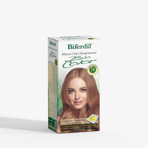 Biferdil Coloración Bio Color Máscara Nutriprotectora color Rubio Cobrizo KIT