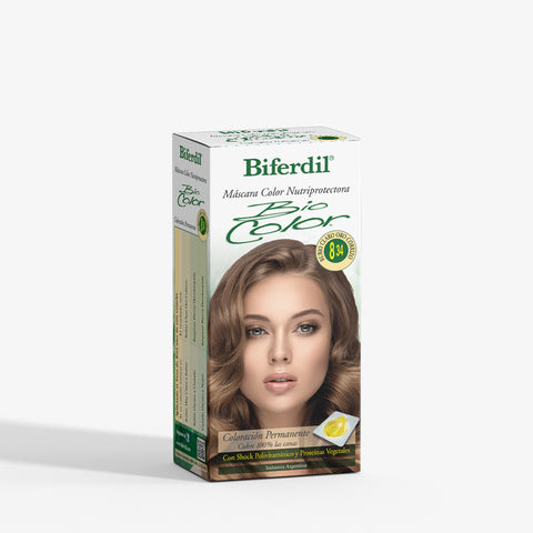 Biferdil Coloración Bio Color Máscara Nutriprotectora color Rubio Claro Oro Cobrizo KIT