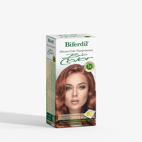 Biferdil Coloración Bio Color Máscara Nutriprotectora color Rubio Cobrizo Profundo KIT