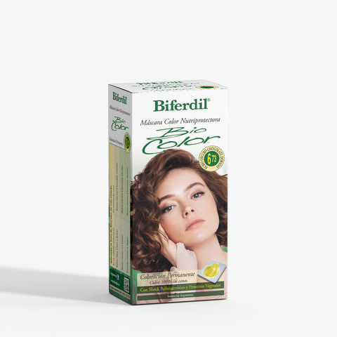 Biferdil Coloración Bio Color Máscara Nutriprotectora color Rubio Oscuro Chocolate Dorado KIT
