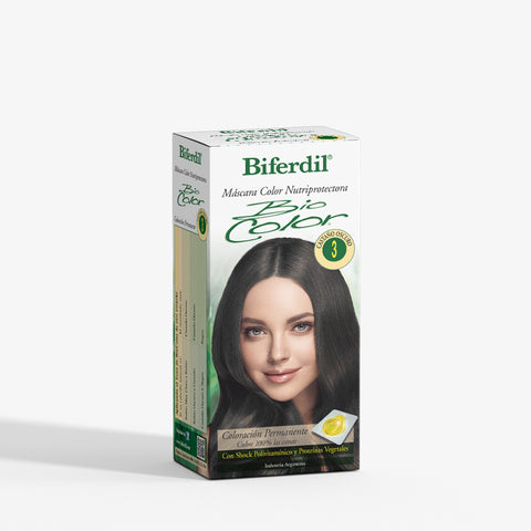 Biferdil Coloración Bio Color Máscara Nutriprotectora color Castaño Oscuro KIT