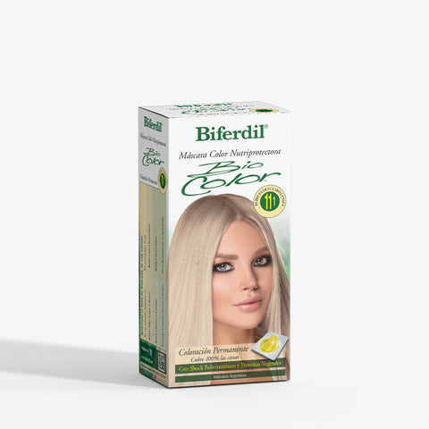 Biferdil Coloración Bio Color Máscara Nutriprotectora color Rubio Extra Claro Ceniza KIT