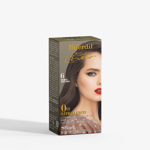 Biferdil Coloración Bio Color 0% amoníaco libre de Gluten color Rubio Oscuro KIT
