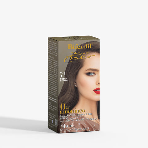 Biferdil Coloración Bio Color 0% amoníaco libre de Gluten color Rubio Ceniza KIT