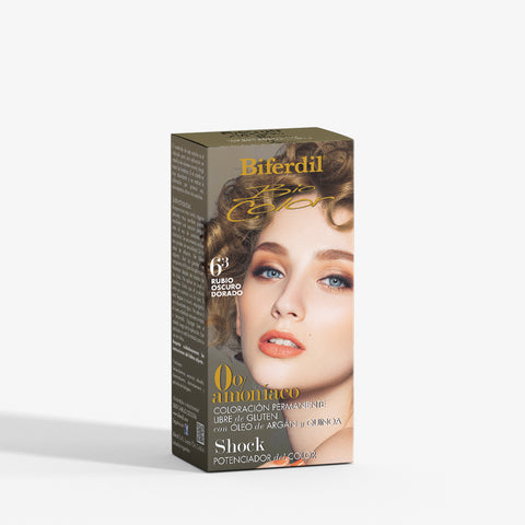 Biferdil Coloración Bio Color 0% amoníaco libre de Gluten color Rubio Oscuro Dorado KIT