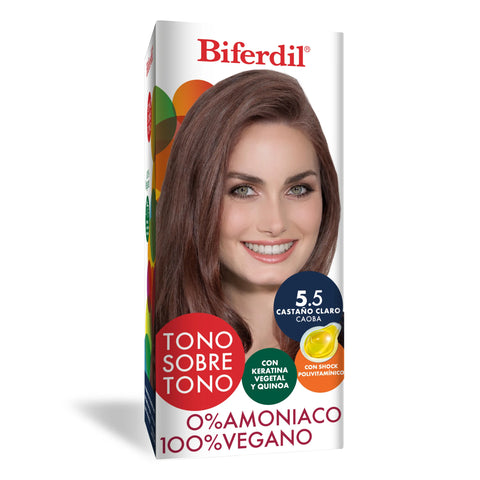 Biferdil Coloración Tono sobre Tono color Castaño Claro Caoba KIT
