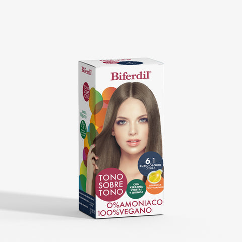 Biferdil Coloración Tono sobre Tono color Rubio Oscuro Ceniza KIT
