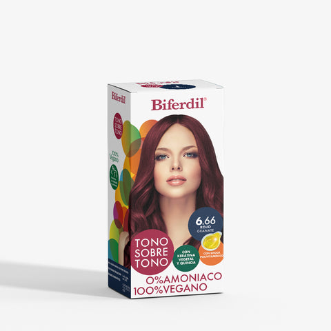 Biferdil Coloración Tono sobre Tono color Rojo Granate KIT