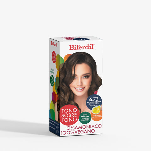 Biferdil Coloración Tono sobre Tono color Rubio Oscuro Chocolate Dorado KIT