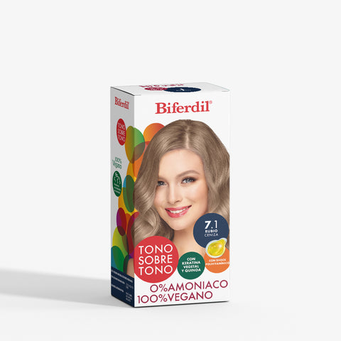 Biferdil Coloración Tono sobre Tono color Rubio Ceniza KIT