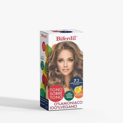 Biferdil Coloración Tono sobre Tono color Rubio Dorado KIT