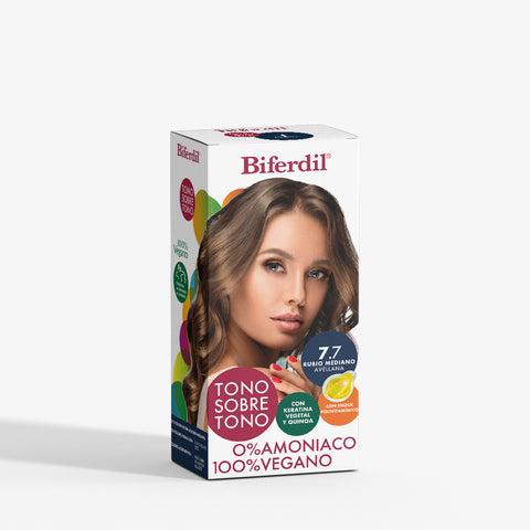 Biferdil Coloración Tono sobre Tono color Rubio Chocolate KIT