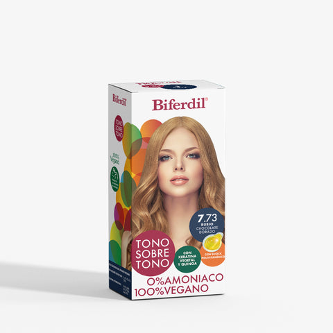 Biferdil Coloración Tono sobre Tono color Rubio Chocolate Dorado KIT