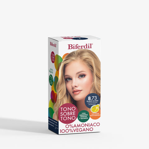 Biferdil Coloración Tono sobre Tono color Rubio Claro Chocolate Dorado KIT
