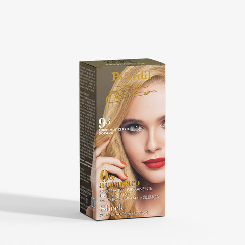 Biferdil Coloración Bio Color 0% amoníaco libre de Gluten color Rubio Muy Claro Dorado KIT